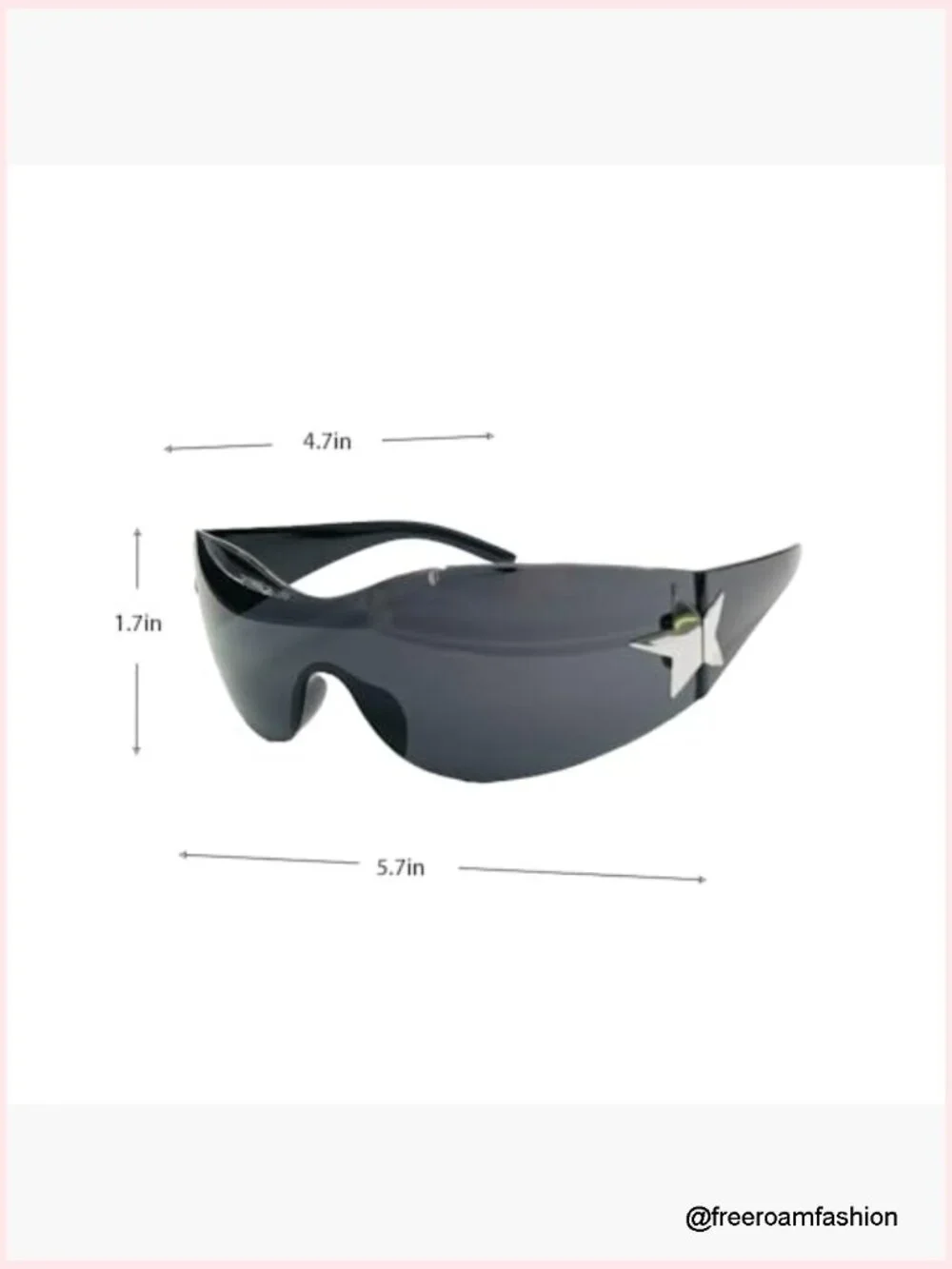 Rimless Y2K Wrap Around Oversized Frameless Trendy Sunglasses